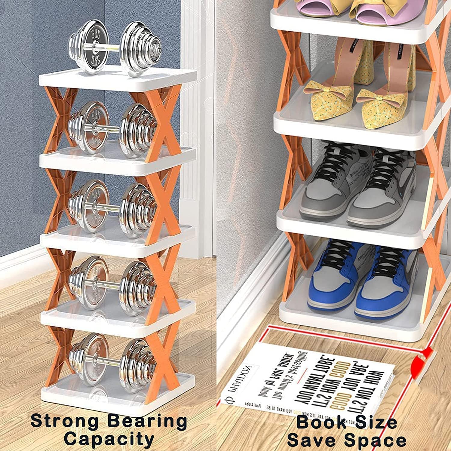 9054 6 Layer Shoe Rack Design Lightweight Adjustable Plastic Foldable Shoe Cabinet Storage Portable Folding Space Saving Shoe Organizer Home and Office DeoDap 9054 6 Layer Shoe Rack Design Lightweight Adjustable Plastic Foldable Shoe Cabinet Storage Portable Folding Space Saving Shoe Organizer Home and Office DeoDap